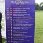 Church timeline on display at the marquee