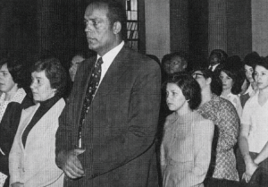 A section of the attendance at the rededication of Ballyoughter Church on Thursday 19 August 1976. Credit: The People Newspaper and Wexford County Council.