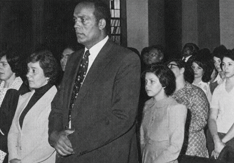 A section of the attendance at the rededication of Ballyoughter Church on Friday 27 August 1976. Credit: The People Newspaper and Wexford County Council.