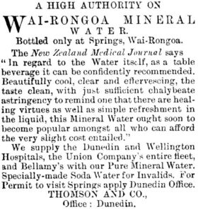 Wai-Ronga Mineral Water Advert